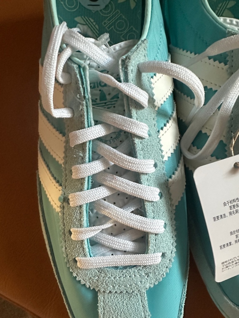 adidas Women's Aqua/White Samba Retro Sneakers - Picture 5 of 6